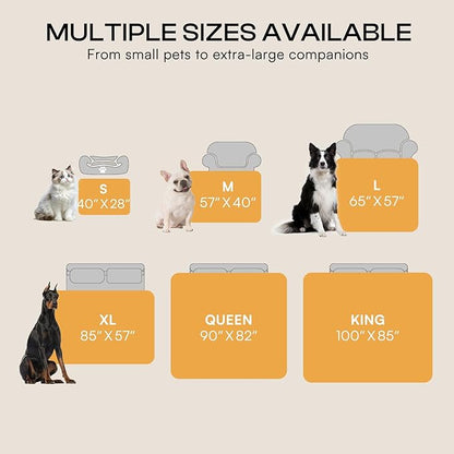 Luciphia Waterproof Pet Blanket, Liquid Pee Proof Dog Blanket for Sofa Bed Couch, Reversible Sherpa Fleece Furniture Protector Cover for Small Medium Large Dogs Cats, Grey+Beige X-Large（85" x 57"）