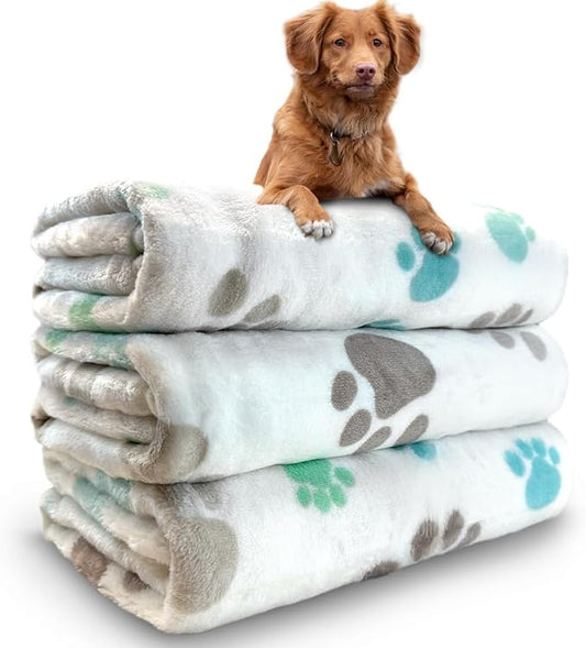 Dog Blankets for Medium Large Dogs Washable, 3 Pack Pet Blanket Washable 41" x 31", Fuzzy Soft Puppy Throw Cover for Kennel Crate Bed