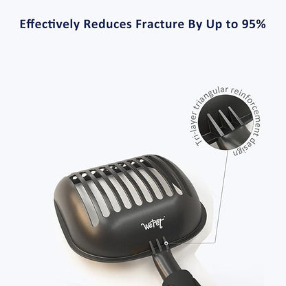 WePet Cat Litter Scoop, Non-Stick Plated Aluminum Alloy Sifter, Kitty Durable Metal Scooper, Deep Shovel, Long Handle, Kitten Pooper Lifter, Size Large, Coated Black Body with Black Handle