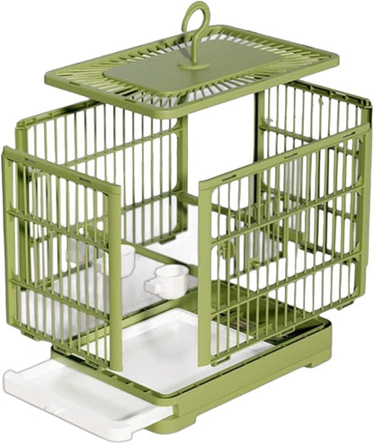 2025 New Carry Cage for Parakeet Portable 30x23x26cm Bird Travel Carrier Cage with Pull Out Tray Hook Handle Easy Transport Install for Various Birds Macaws Sparrow Conures Cockatiels
