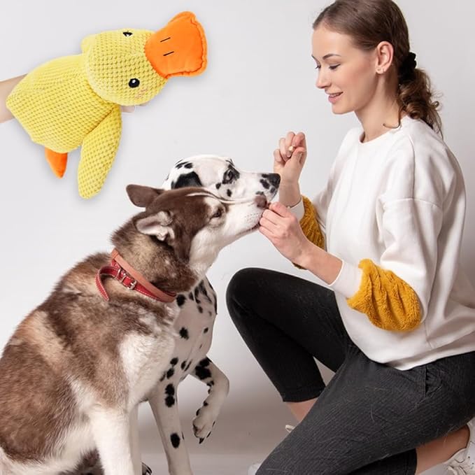 2025 Upgraded Dog Toys, New Durable Calming Duck Toys, Dog Toys for Aggressive Chewers with Soft Squeaker, Fun for Indoor Puppies and Senior Pups (Green, S-8.66 * 9.87in)