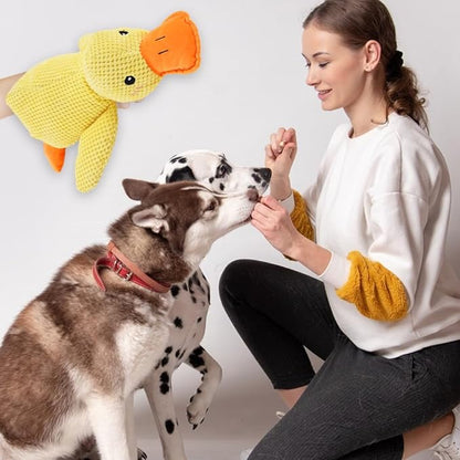 2025 Upgraded Dog Toys, New Durable Calming Duck Toys, Dog Toys for Aggressive Chewers with Soft Squeaker, Fun for Indoor Puppies and Senior Pups (Pink, XL-14.9 * 17.7in)
