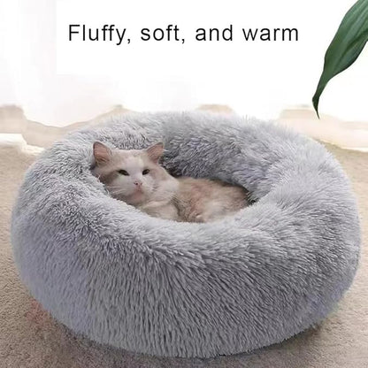 Nisrada Dog Bed for Small Medium Large Dogs, 24 inch Calming Dogs Bed, Washable-Round Cozy Soft Pet Bed for Puppy and Kitten with Slip-Resistant Bottom