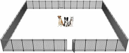 Dog Playpen Dog Fence Outdoor for Yard 47" H with 48 Panels Sturdy Portable Puppy Playpen for Indoor Outdoor RV Camping Use - Black Silver