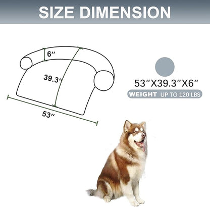 Tinaco Calming Dogs/Cats Bed Mats, Dog Pad Washable Removable Couch Cover, Plush Long Fur Mat for Pets, Waterproof Lining, Perfect for Small, Medium and Large Dogs and Cats (Gradient Gray, 53"x39")