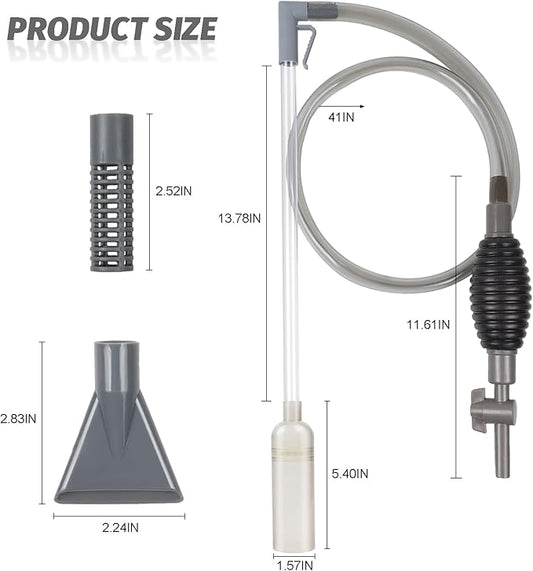Aquarium Gravel Cleaner Siphon Vacuum, manually Operated Water Changer kit and Cleaning Tools