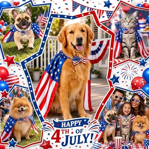 Halloween American Flag Cape Halloween Dog Costume for Large Pets - Image 5