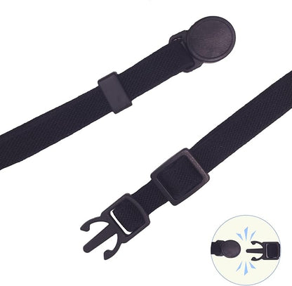 Breakaway Cat Collar with Bell, Safety Buckle Kitten Collar, Elastic Strech Quick Release, Adjustable Lightweight Collars for Girl Boy Cats, Pet Supplies, Accessories, Gifts Black