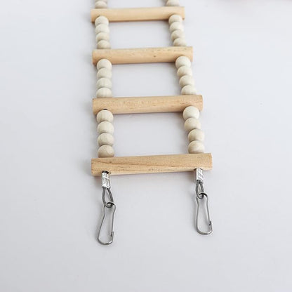 Bird Ladder Bridge, Wooden Pet Hamster Climbing & Swing Toys, Cage Accessories for Birds Rats Parrots Hamster Squirrel Sugar Gliders Parakeets Cockatiels - 16 Steps - 36.6 x 3.14 Inch