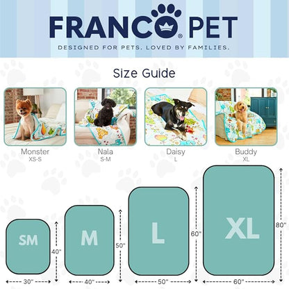 Franco Pet Care Bears Super Soft Cozy Waterproof Sherpa-Backed Blanket Throw for Small Dogs, Couch/Bed/Car, 30x40 (Officially Licensed Product)