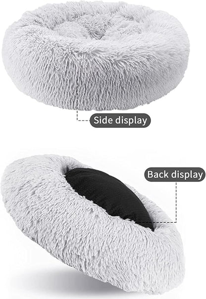 Nisrada Dog Bed for Small Medium Large Dogs, 30 inch Calming Dogs Bed, Washable-Round Cozy Soft Pet Bed for Puppy and Kitten with Slip-Resistant Bottom
