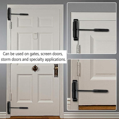 Door Closer Automatic Safety Spring Door Closer – Easy to Install to Convert Hinged Doors to Self-Closing– Black