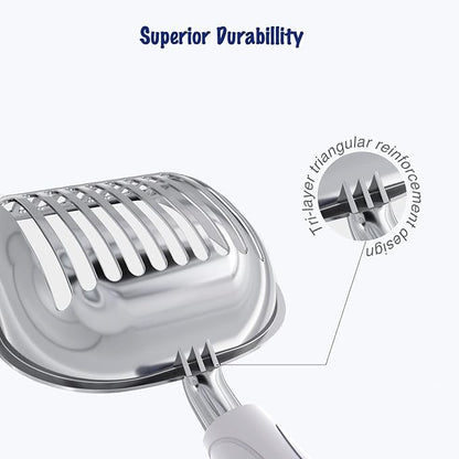 WePet Cat Litter Scoop, Aluminum Alloy Sifter, Kitty Metal Scooper, Deep Shovel, Long Handle, Poop Sifting, Kitten Pooper Lifter, Durable, Heavy Duty, for Litter Box