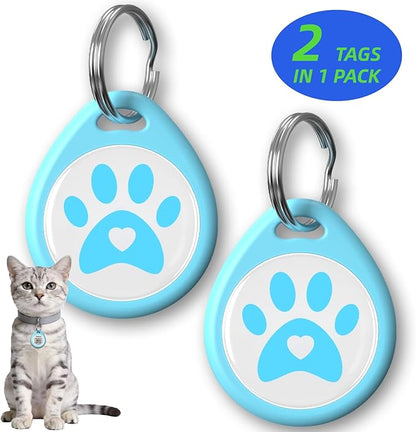 Peace of Mind for Cat Owners: 2-Pack QR ID Tags. The Microchip Backup That Talks. Scan for Instant Contact & Medical Info - Always Free (Blue&Blue, for cat - 1")