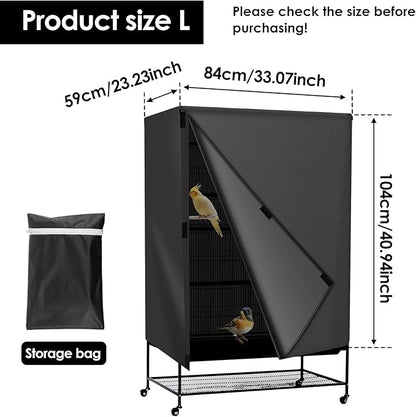 Bird Cage Cover - 210D Bird Cage Covers for Night Heavy Duty & Waterproof, Fade-Resistant Pet Cover Accessory for Parakeet, Parrot, Cockatiel and More Finches (L)