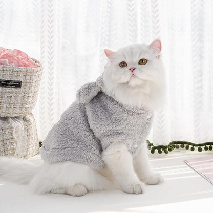 Selena Cat Bunny Ears Costume Cute Dog Kitten Hoodies Sweater Rabbit Ears Puppy Pet Apparel (Large,Gray)