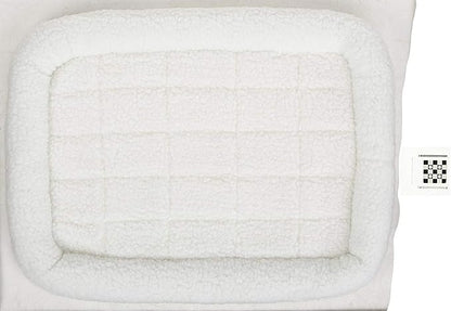 MidWest Homes for Pets QuietTime Dog Bed – White Fleece Bolster, Ultra-Soft and Machine Washable, Fits 30-Inch Crates and Carriers, for Medium Breed Dogs
