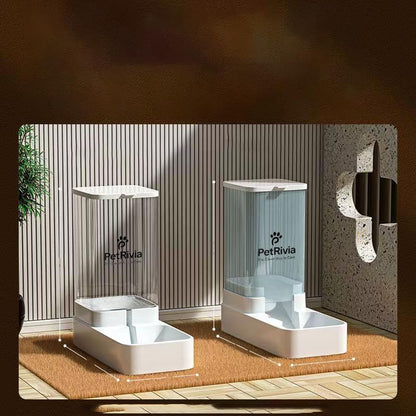 Automatic Gravity Pet Feeder and Water Dispenser Set - 2.1kg Food & 3.8L Water Capacity - Large Cat and Dog Feeder and Water Dispenser for Multi-Pet Homes - No-Spill Design
