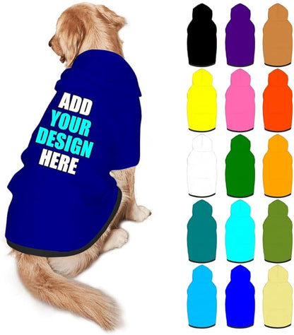 Customized Dog Hoodie with Name Logo Personalized Text Soft & Warm for Puppy Sweatshirt Hooded for Small Medium Large Dogs Girl/Boy Cats/Kitten, DarkBlue, XL