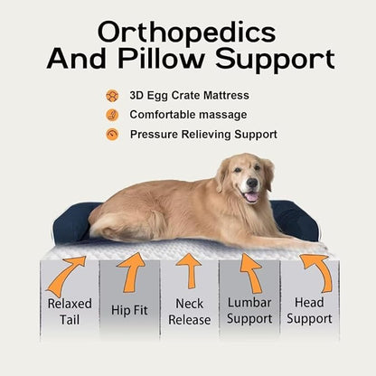 Small Dog Bed Orthopedic Washable Cat Bed Memory Foam Small Couch Sofa Indoor Comfy Pet Beds with Waterproof Removable Cover & Non-Slip Bottom
