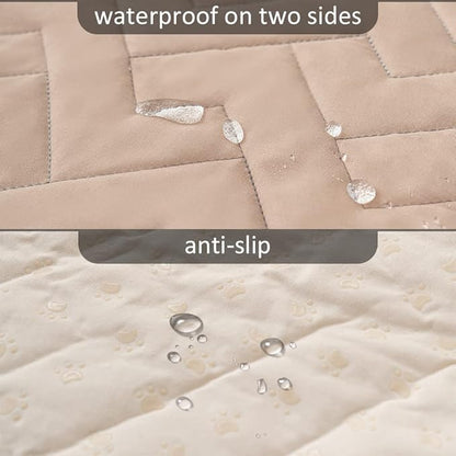 fuguitex Waterproof Dog Bed Cover Couch Cover for Pet Anti-Slip Cat Mat Pet Pad Blanket for Sofa Chair Recliner Bed Furniture Protrctor