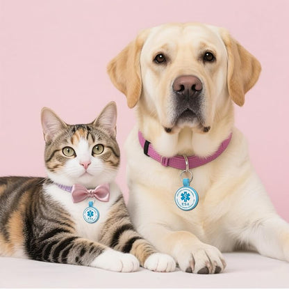 ESA Dog Tag, QR Code Dog Tag, Modifiable Free Pet Online Profile, Scannable QR Code, Scan QR Send Instant Location Alert Email, Silicone Lightweight ID Tag for Dog and Cat (Blue, Small)