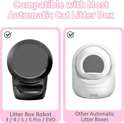 ANWA 40 Count Cat Litter Box Liners for Automatic Cat Litter Box and Litter Box Robot 4/5, Heavy-Duty, Extra Thick, Pink