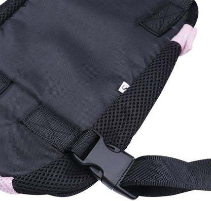 Pet Dog Puppy Cat Carrier Five Holes Backpack Double Shoulder Straps Canvas Cotton Front Chest Backpack Bag(Black, Medium)