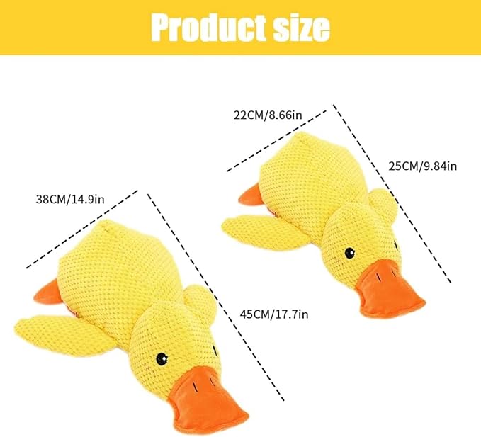 2025 Upgraded Dog Toys, New Durable Calming Duck Toys, Dog Toys for Aggressive Chewers with Soft Squeaker, Fun for Indoor Puppies and Senior Pups (2 Pcs, XL-14.9 * 17.7in)