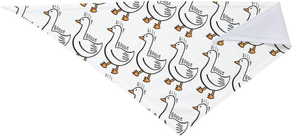 Silly Goose on The Loose Triangle Dog Bandana,Summer Bandana Funny Triangle Dogs Scarf Handkerchief Soft Adjustable Puppy Bandanas (White)