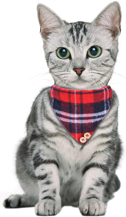 Faleela Breakaway Cat Collar with Bells - 2 Pack Cat Collar with Bells, Cat Collars with Bandana, Accessories for Pet Collars, Adjustable for Cats and Small Dogs