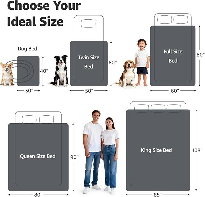 LOOBANI Waterproof Blanket for Bed: Reversible Soft Flannel King Size Bed Blanket 85" x 108", Waterproof Dog Blankets for Large Dogs, Spill-Proof Cover for Furniture Protection, Movie Time, Purple