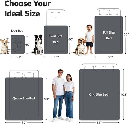 LOOBANI Waterproof Blanket for Bed: Reversible Soft Flannel Twin Bed Blanket 60" x 80", Leakproof Throw Spill-Proof Dog Pet Blanket for Couch, Sofa Protect, Movie Time, Camping, Travel, Beige
