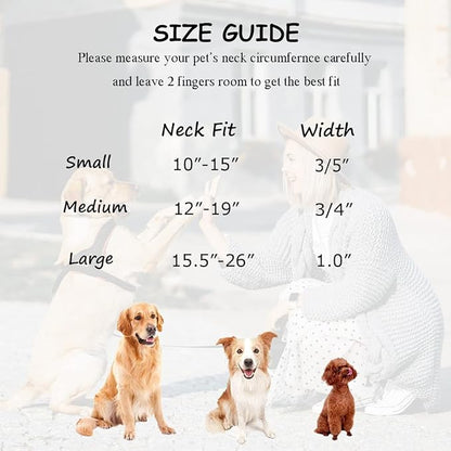 Soft Cotton Dog Collar with Metal Buckle Adjustable Heavy Duty Comfy Corduroy Collars for Small Medium Large Dogs,White,Large