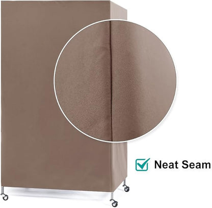 PONY DANCE Pets Product Universal Birdcage Cover Blackout & Breathable Birdcage Cover for Pet Sleep & Rest, Large, Khaki, 35 L x 25 W x 47 in H