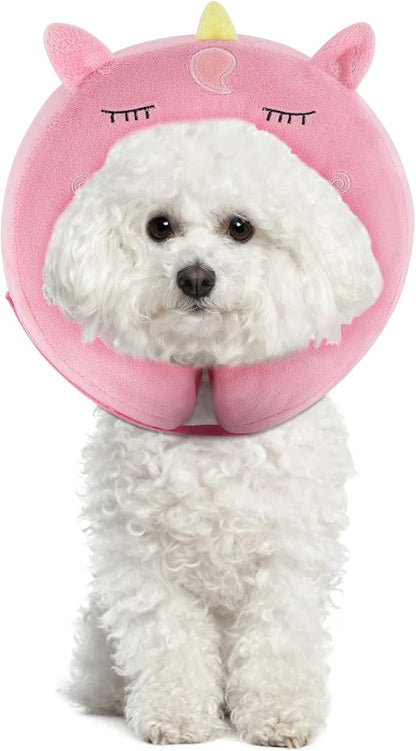 IEUUMLER Inflatable Recovery Dog Collar, Protective Donut Cone, Adjustable Soft Collar for Dog and Cat After Surgery Prevent from Biting & Scratching EU002 - Unicorn L+