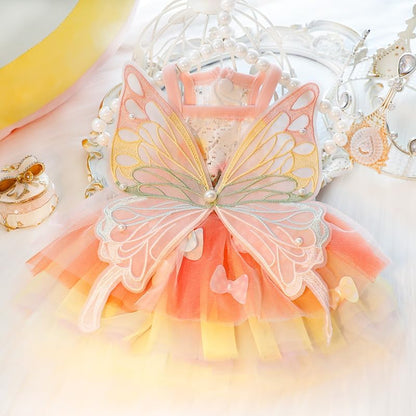 Dog Princess Dresses for Small Dogs Lolita Clothes Butterfly Costume Pet Girl Cute Coat Outfits Summer Costumes Puppy Handmade Skirt Cat Spring (S,Butterfly) - Image 3