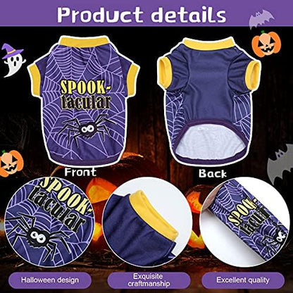 5 Pcs Halloween Dog Clothes Pet Dog Shirt Costume,Funny Pattern,S - Image 3