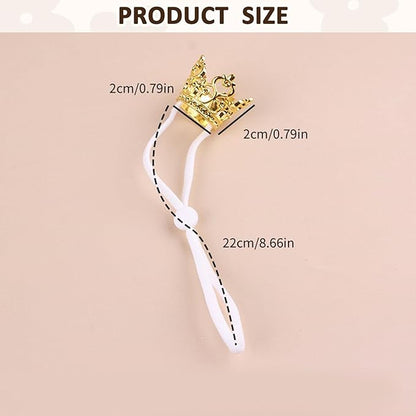 1PCS Crown Tiara Headband for Cat Dogs Puppy Birds Ducks Chicken Rabbit Hamster Pets Party Birthday Grooming Hair Accessories(Gold, Elastic)