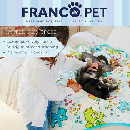 Franco Pet Care Bears Super Soft Cozy Waterproof Sherpa-Backed Blanket Throw for Large Dogs, Couch/Bed/Car, 50x60 (Officially Licensed Product)