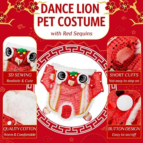 LEIFIDE Chinese New Year Dog Costume, Lunar Dog Outfit, 4X-Large, Red - Image 3