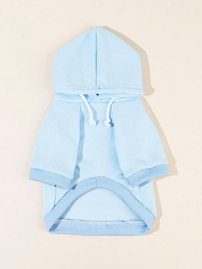 QWINEE Basic Dog Hoodie Sweatshirt Puppy Sweater Warm Cat Costumes Pet Clothes for Chihuahua Puppy Kitten Small Medium Dogs Light Blue X-Small