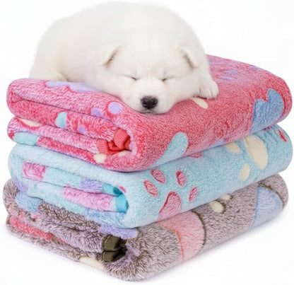 LeapSheep Pet Blankets for Dogs Cats - 3Pack Heart Pattern Super Soft Fluffy Dog Blankets for Small Medium Large Doggy Kitten(Heart, Medium)