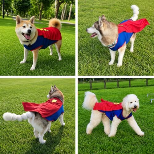 Mighty Supa Man Pet Halloween Costume with Cape - Medium Breed Dog Funny Clothes Outfit Apparel (X-Large) - Image 6