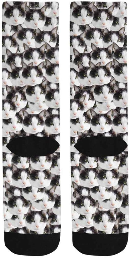 Custom Face Socks, Personalized Dog Lover Pet Photo Picture on Socks Unisex Athletic Crew Socks for Men Women