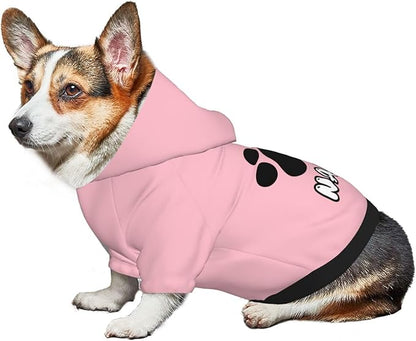 Custom Dog Hoodie Soft & Warm Design Your Own Personalized Photo Text Logo Name Dog Clothes for Puppy Sweatshirt Hooded for Small Medium Large Dogs Girl/Boy Cats Pink