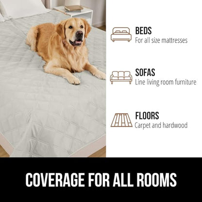 GORILLA GRIP Waterproof Couch Cover for Dogs, Gripped Slip Resistant Backing, Leak Proof Washable Dog Blanket Covers Sofa, Bed, Sectional, Crate, Car, RV Seats, Pet Puppy Essentials, 30x70 Light Taupe