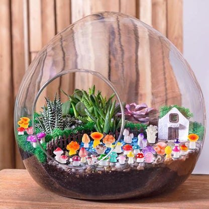 DIYDEC 80pcs Mini Resin Mushroom 80 Style Miniature Mushrooms Figures to Hide Small Tiny Resin Mushrooms Bulk for Dollhouse Decor Micro Fairy Garden Landscape Aquarium Tiny Party Favor Toys