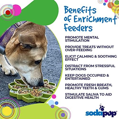 SodaPup Mandala eTray – Durable Slow Feeder Tray Made in USA from Non-Toxic, Pet-Safe, Food Safe Material for Mental Stimulation, Calming, Avoiding Overfeeding, Slow Eating, Healthy Digestion & More