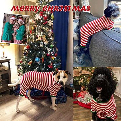 Dog Christmas Pajamas Small,Red and White Striped Pjs for Boy Girl Dogs,Thermal Warm Cotton Holiday Jumpsuit for Big Dog,XS - Image 5